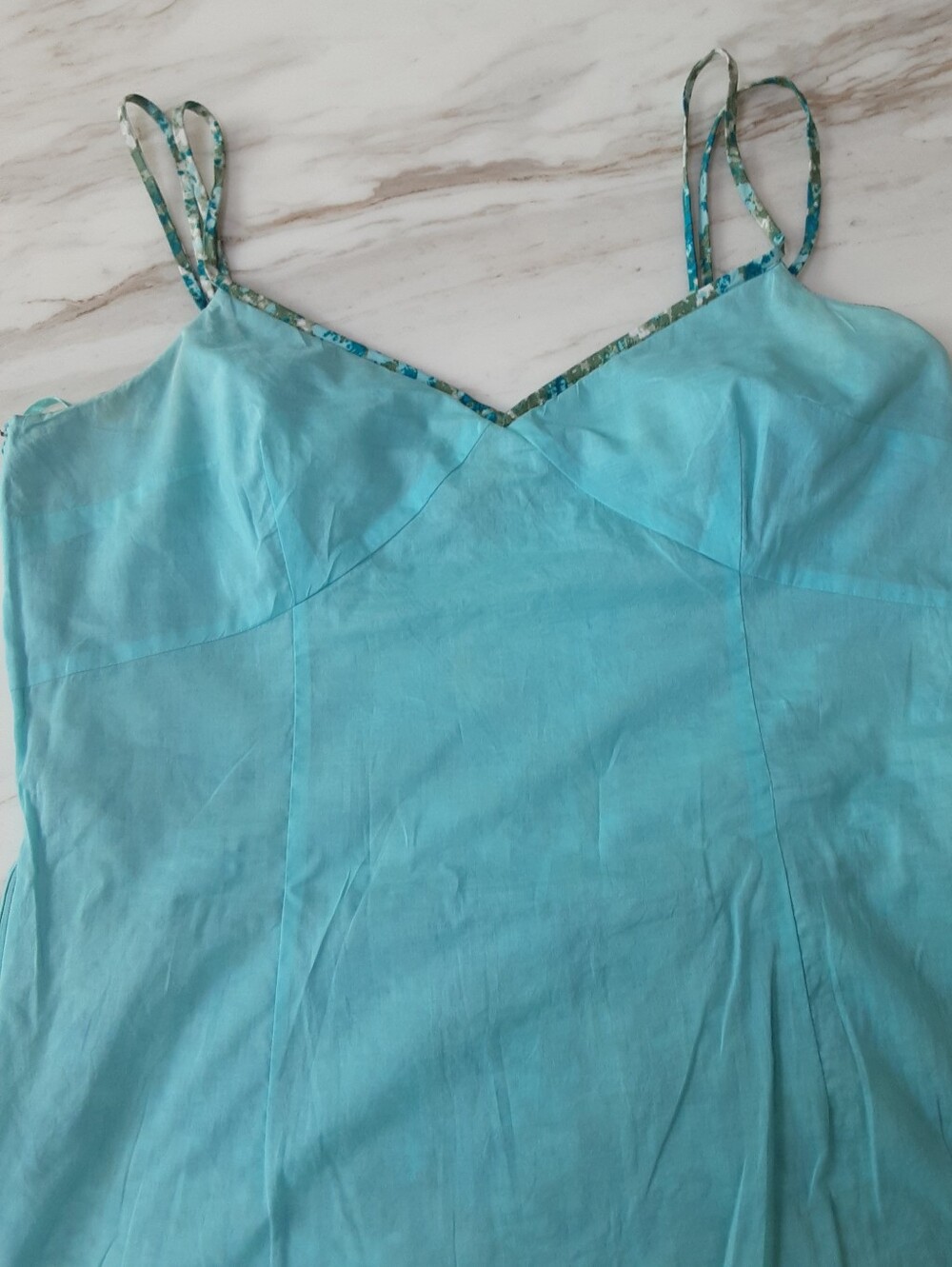 ANN TAYLOR 100% Cotton Emerald Green Floral Fit | Flare Box Pleat Dress Sz 14 - Picture 6 of 10